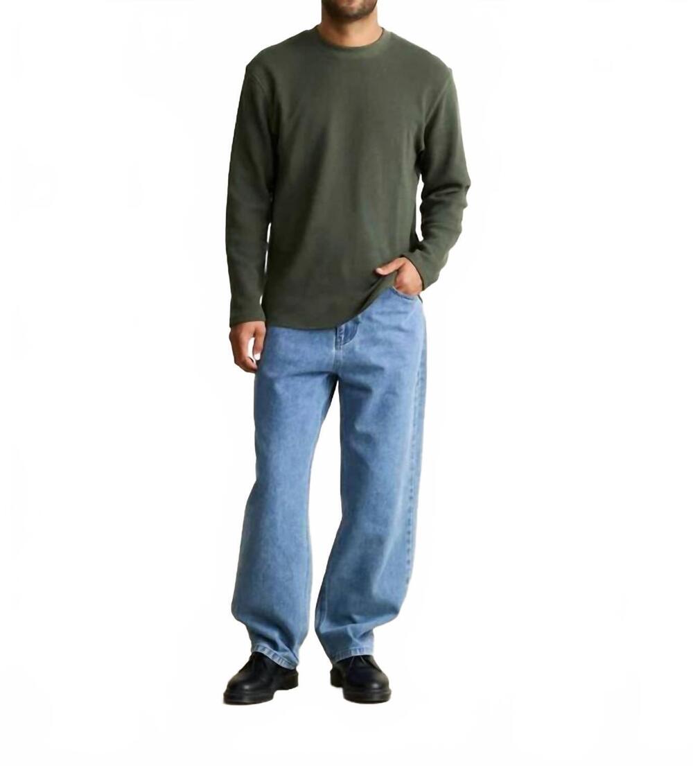 NEW RHYTHM. classic waffle knit tee in forest green